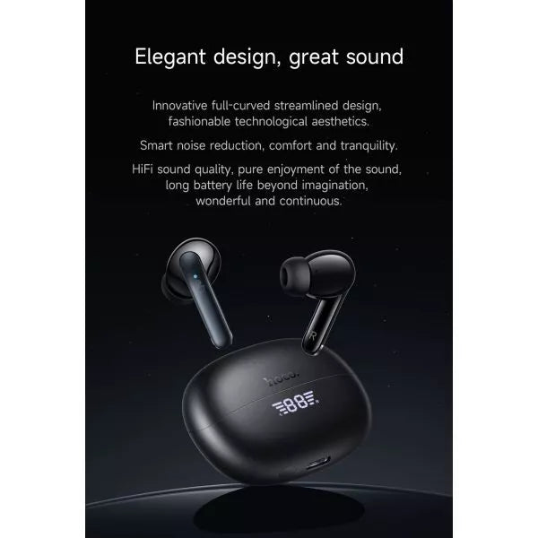 Hoco EQ5 Energy ANC ENC Noise Cancelling True Wireless Bluetooth Headset - Black Hoco EQ5 Energy ANC ENC Noise Cancelling True Wireless Bluetooth Headset - Black